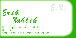 erik nahlik business card